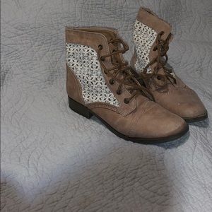Brand new combat boots with floral detailing